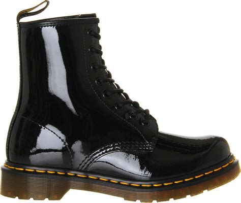 Patent leather boots Black/white 